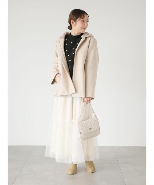 Te chichi TERRASSE（テチチテラス）の「ティアードチュールスカート（スカート・レディース・チャコールグレー/ブラック/オフホワイト/ベージュ・F）」の9枚目の写真