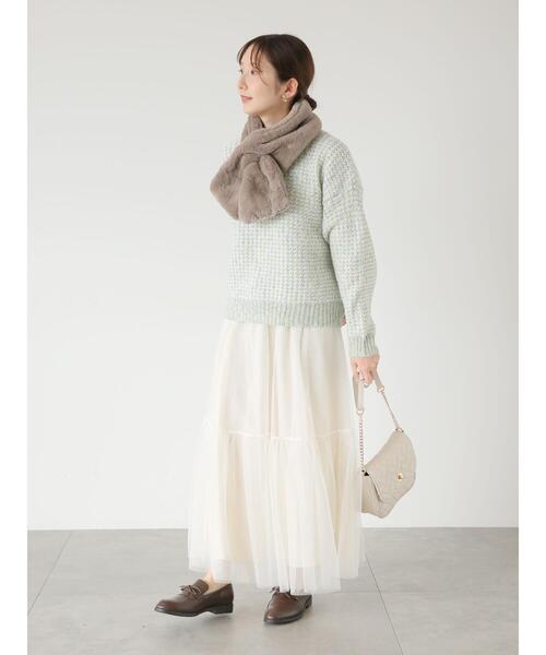 Te chichi TERRASSE（テチチテラス）の「ティアードチュールスカート（スカート・レディース・チャコールグレー/ブラック/オフホワイト/ベージュ・F）」の10枚目の写真