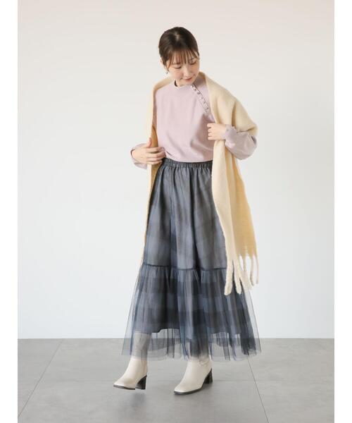 Te chichi TERRASSE（テチチテラス）の「ティアードチュールスカート（スカート・レディース・チャコールグレー/ブラック/オフホワイト/ベージュ・F）」の15枚目の写真