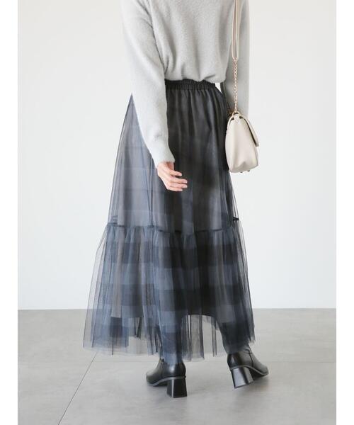 Te chichi TERRASSE（テチチテラス）の「ティアードチュールスカート（スカート・レディース・チャコールグレー/ブラック/オフホワイト/ベージュ・F）」の19枚目の写真