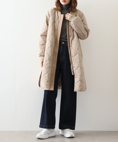 EGLANTINE(エグランティーヌ)の「EGLANTINE中綿キルティングコート(その他アウター・レディース・カーキ/ベージュ/ブラック/チャコールグレー・40)」の11枚目の写真