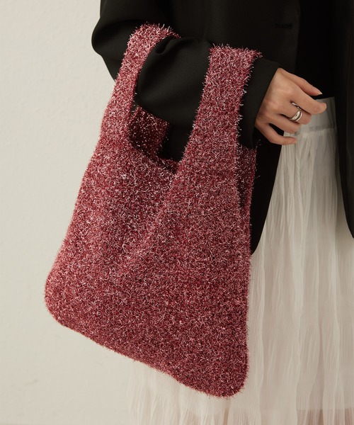 LA VORAGINE（ラ ヴォラジネ）の「ラメ入りハンドバッグ（ハンドバッグ・レディース・グレー/レッド/パープル/ブルー/シルバー/ゴールド/ピンク・FREE）」の5枚目の写真