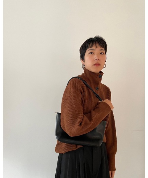 HANNE（アン）の「タートルネックニットカーディガン（カーディガン/ボレロ・レディース・ブラウン/オフホワイト/ライトグレー・FREE）」の11枚目の写真