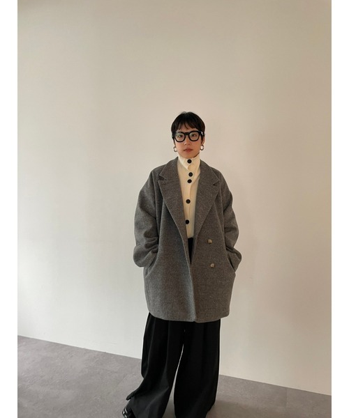 HANNE（アン）の「タートルネックニットカーディガン（カーディガン/ボレロ・レディース・ブラウン/オフホワイト/ライトグレー・FREE）」の10枚目の写真