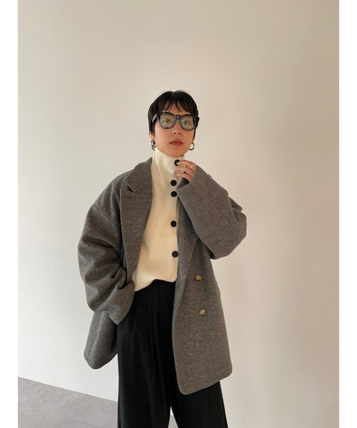 HANNE（アン）の「タートルネックニットカーディガン（カーディガン/ボレロ・レディース・ブラウン/オフホワイト/ライトグレー・FREE）」の9枚目の写真