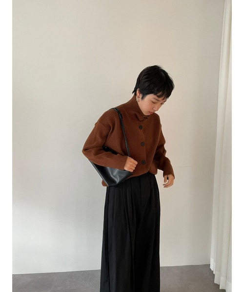 HANNE（アン）の「タートルネックニットカーディガン（カーディガン/ボレロ・レディース・ブラウン/オフホワイト/ライトグレー・FREE）」の15枚目の写真