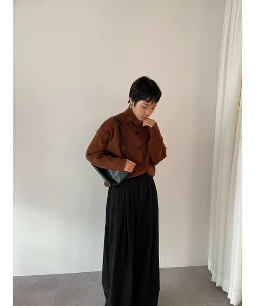 HANNE（アン）の「タートルネックニットカーディガン（カーディガン/ボレロ・レディース・ブラウン/オフホワイト/ライトグレー・FREE）」の16枚目の写真