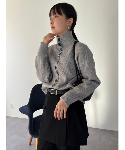 HANNE（アン）の「タートルネックニットカーディガン（カーディガン/ボレロ・レディース・ブラウン/オフホワイト/ライトグレー・FREE）」の22枚目の写真