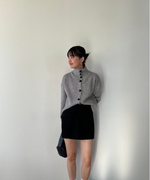 HANNE（アン）の「タートルネックニットカーディガン（カーディガン/ボレロ・レディース・ブラウン/オフホワイト/ライトグレー・FREE）」の21枚目の写真