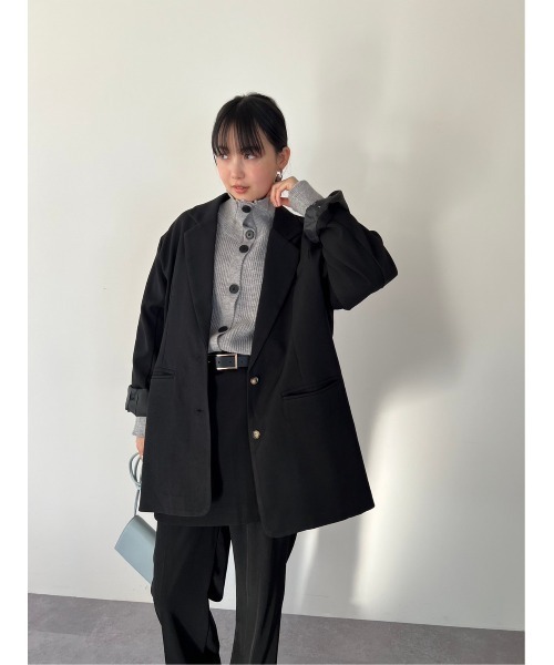 HANNE（アン）の「タートルネックニットカーディガン（カーディガン/ボレロ・レディース・ブラウン/オフホワイト/ライトグレー・FREE）」の17枚目の写真