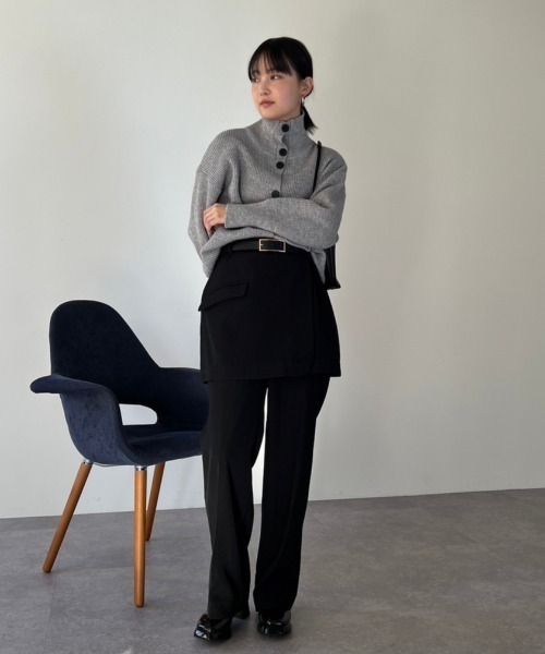 HANNE（アン）の「タートルネックニットカーディガン（カーディガン/ボレロ・レディース・ブラウン/オフホワイト/ライトグレー・FREE）」の19枚目の写真