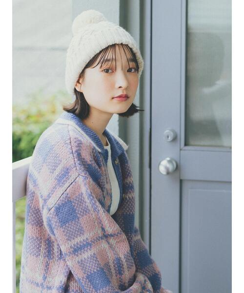 ehka sopo（エヘカソポ）の「襟付きチェック柄カーディガン（カーディガン/ボレロ・レディース・オレンジ/ブルー/ブラック/グリーン・F）」の19枚目の写真