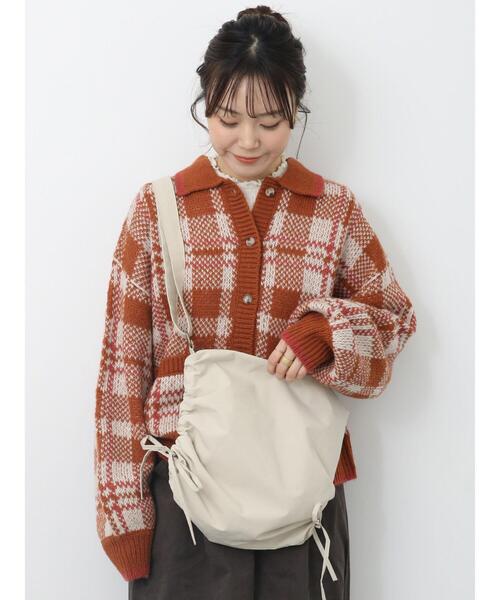 ehka sopo（エヘカソポ）の「襟付きチェック柄カーディガン（カーディガン/ボレロ・レディース・オレンジ/ブルー/ブラック/グリーン・F）」の16枚目の写真