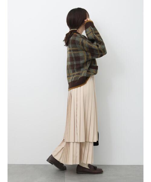 ehka sopo（エヘカソポ）の「襟付きチェック柄カーディガン（カーディガン/ボレロ・レディース・オレンジ/ブルー/ブラック/グリーン・F）」の7枚目の写真