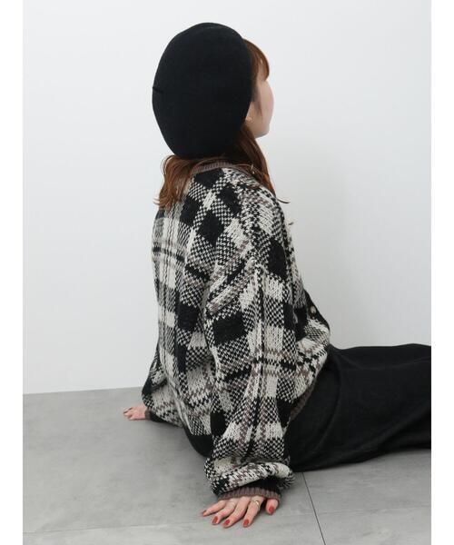 ehka sopo（エヘカソポ）の「襟付きチェック柄カーディガン（カーディガン/ボレロ・レディース・オレンジ/ブルー/ブラック/グリーン・F）」の8枚目の写真