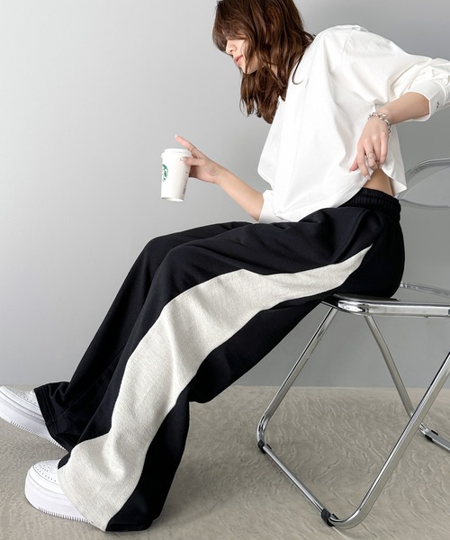 《JaVaジャバコラボ》この落ち感、クセになる。毎日履きたい主役級パンツ。サイド切り替え裏使いオーバーサイズスウェットパンツ
