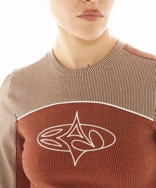 Basic Pleasure Mode(ベーシックプレジャーモード)の「【Basic Pleasure Mode】FAWN LONG SLEEVE / 【ベーシックプレジャーモード】フォーンロゴ長袖Tシャツ(Tシャツ/カットソー・レディース・ブラウン・S/M)」の3枚目の写真