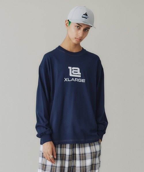 XLARGE(エクストララージ)の「CONTRAST STITCH L/S TEE(Tシャツ/カットソー・メンズ・ブラック/グリーン/ネイビー・S/M/L/XL)」の13枚目の写真