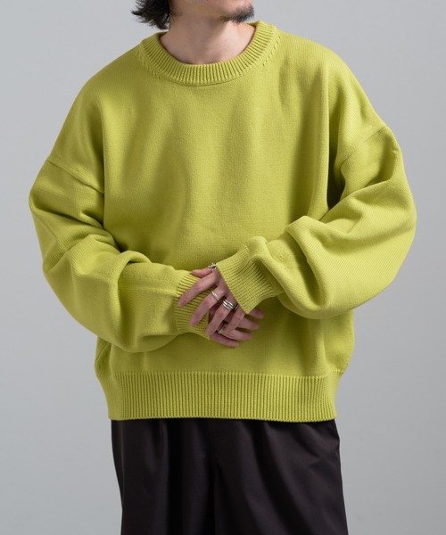 Lui's(ルイス)の「ショート丈クルーネックニット(ニット/セーター・メンズ・ブラック/サックスブルー/ライム・S/M)」の19枚目の写真