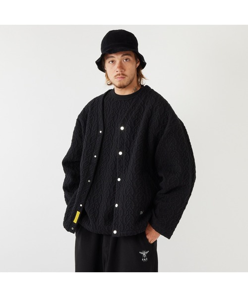 FAT（エフエイティー）の「FAT CABGAN（エフエーティー キャブガン）（カーディガン/ボレロ・メンズ・オフホワイト/ブラック・SKINNY(L)/TITCH(M)/FAT(XL)/JUMBO(XXL)）」の3枚目の写真