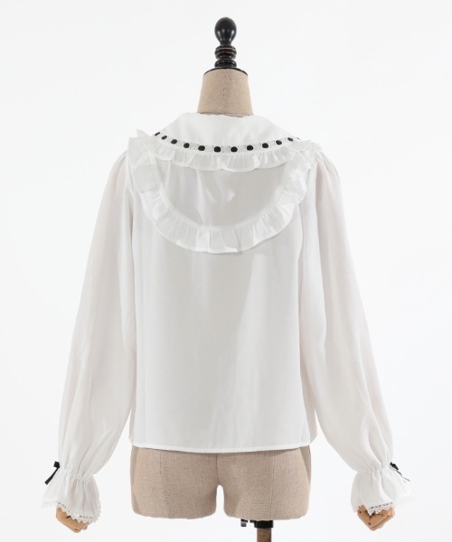 新品未開封♡axesfemme kawaii梯子レース丸襟ブラウス　ベージュ レース襟リボン付ブラウス | kawaii | axes femme online shop