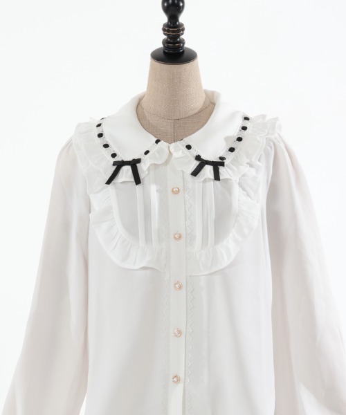 axes femme kawaii衿レース付き和風ブラウス（白） 衿レース付き和風ブラウス | kawaii | axes femme online shop