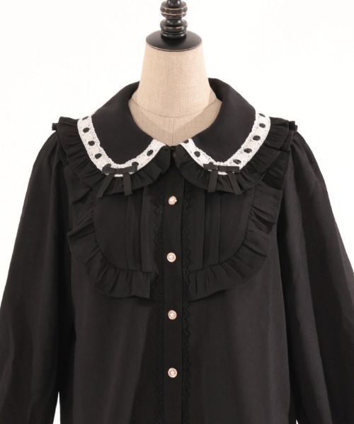 axes femme kawaii（アクシーズファムカワイイ）の「梯子レース丸襟ブラウス（シャツ/ブラウス・レディース・ホワイト/ブラック/ベージュ・MEDIUM）」の5枚目の写真