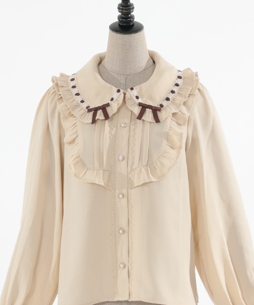 axes femme kawaii（アクシーズファムカワイイ）の「梯子レース丸襟ブラウス（シャツ/ブラウス・レディース・ホワイト/ブラック/ベージュ・MEDIUM）」の13枚目の写真