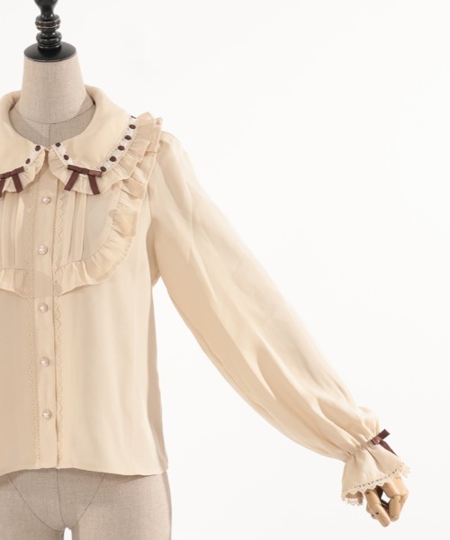 axes femme kawaii（アクシーズファムカワイイ）の「梯子レース丸襟ブラウス（シャツ/ブラウス・レディース・ホワイト/ブラック/ベージュ・MEDIUM）」の16枚目の写真