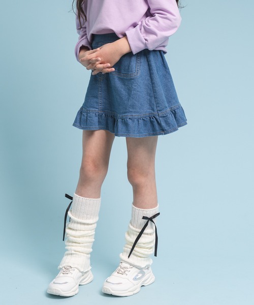 URBAN CHERRY(アーバンチェリー)の「リボンデザインレッグウォーマー(レッグウォーマー・キッズ・アイボリー・FREE)」の10枚目の写真