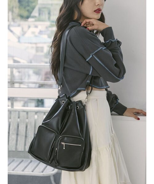 jouetie（ジュエティ）の「2WAYショルダーリュック（バックパック/リュック・レディース・ブラック/オフホワイト・FREE）」の4枚目の写真