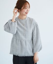 ツイードペプラムトップス セレクト オケージョン ツイード ペプラム トップス HUIT 全2色