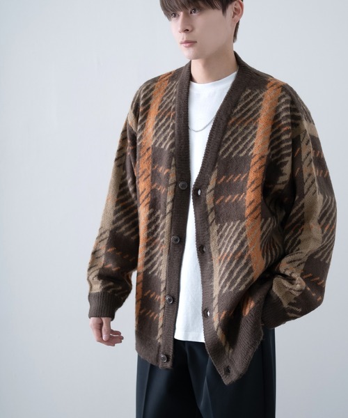 improves(インプローブス)の「シャギー加工 チェック Vネック カーディガン(カーディガン/ボレロ・メンズ・ブラック/ブラウン/チャコール・LARGE/MEDIUM/X-LARGE)」の16枚目の写真