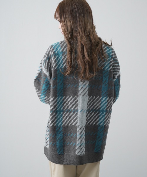 improves(インプローブス)の「シャギー加工 チェック Vネック カーディガン(カーディガン/ボレロ・メンズ・ブラック/ブラウン/チャコール・LARGE/MEDIUM/X-LARGE)」の11枚目の写真