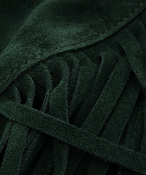 ROSE BUD（ローズバッド）の「(NARDELLI)1905/FR SUEDE FRINGE SHOULDER BAG[フリンジ]（ショルダーバッグ・レディース・ベージュ/グリーン/ライトブルー・ONE SIZE）」の7枚目の写真