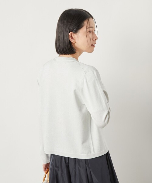 NOLLEY’S Sophi(ノーリーズソフィ)の「《手洗い可能》《アンサンブル対応》ラメクルーネックカーディガン(カーディガン/ボレロ・レディース・ゴールド/サックスブルー/シルバー/ブラック・38/36)」の14枚目の写真