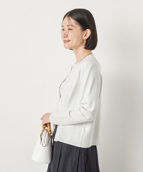 NOLLEY’S Sophi(ノーリーズソフィ)の「《手洗い可能》《アンサンブル対応》ラメクルーネックカーディガン(カーディガン/ボレロ・レディース・ゴールド/サックスブルー/シルバー/ブラック・38/36)」の20枚目の写真