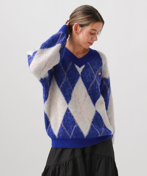 BEVERLY HILLS POLO CLUB(ビバリーヒルズポロクラブ)の「【BEVERLY HILLS POLO CLUB】アーガイルVネックプルオーバー(ニット/セーター・レディース・グリーン/ブルー/イエロー・FREE)」の10枚目の写真