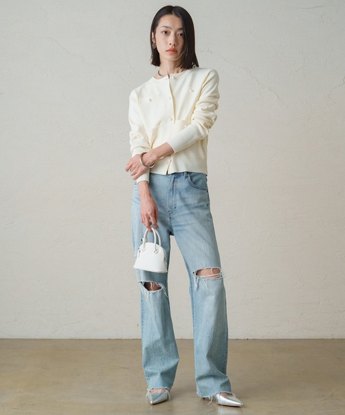 Loungedress パールコンパクトカーディガン LOUNGEDRESS（ラウンジドレス）の「パールコンパクト