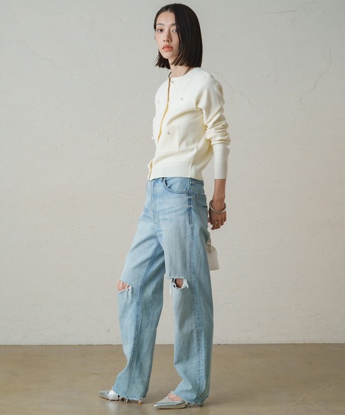 Loungedress パールコンパクトカーディガン LOUNGEDRESS(ラウンジドレス)の「パールコンパクト