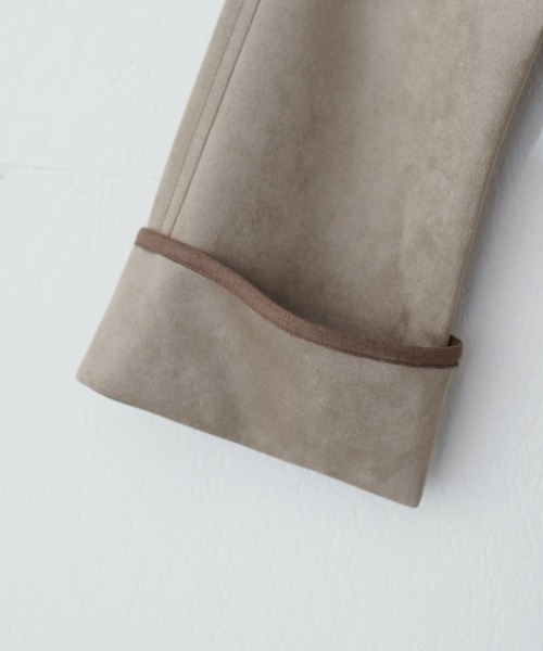 natural couture（ナチュラルクチュール）の「配色お上品ミドル丈トッパーコート（ノーカラーコート・レディース・モカ/ミント/ライトベージュ/グレイッシュベージュ・FREE）」の10枚目の写真