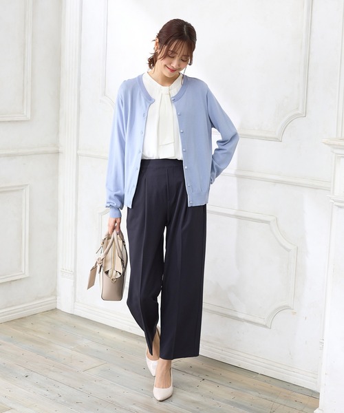 Honeys（ハニーズ）の「ボウタイブラウス（シャツ/ブラウス・レディース・ブラック/グレイッシュベージュ/オレンジ/ブルー/ホワイト・S/M/L/LL/3L）」の13枚目の写真