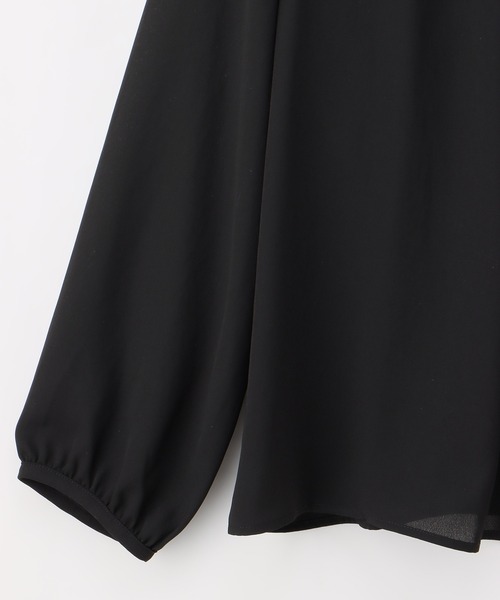 Honeys（ハニーズ）の「ボウタイブラウス（シャツ/ブラウス・レディース・ブラック/グレイッシュベージュ/オレンジ/ブルー/ホワイト・S/M/L/LL/3L）」の22枚目の写真