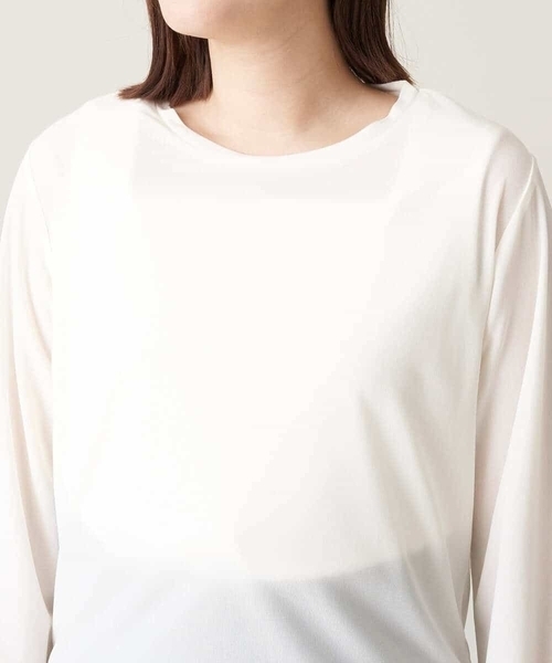 a.v.v(アーヴェヴェ)の「シアークルーネックトップス(Tシャツ/カットソー・レディース・ホワイト/チャコールグレー・42/34/38/40/36)」の22枚目の写真