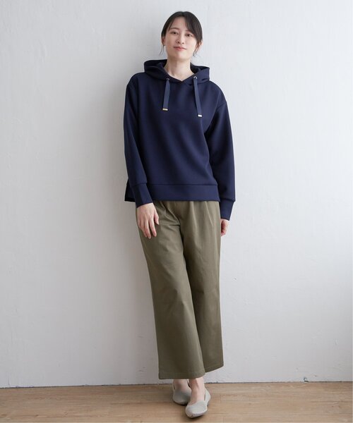 ikka(イッカ)の「ダンボールスウェットパーカー(パーカー・レディース・オフホワイト/スカイブルー/ネイビー/ベージュ/ピンクベージュ・S/M/L)」の14枚目の写真