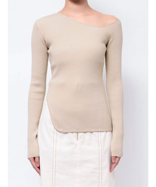 LAGUNAMOON（ラグナムーン）の「アシンメトリーイレヘムニットプルオーバー（ニット/セーター・レディース・ブラック/ベージュ/アイボリー・FREE）」の9枚目の写真