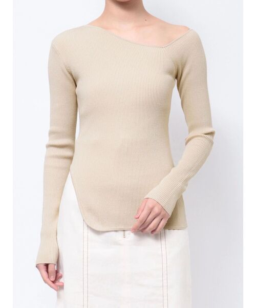 LAGUNAMOON（ラグナムーン）の「アシンメトリーイレヘムニットプルオーバー（ニット/セーター・レディース・ブラック/ベージュ/アイボリー・FREE）」の17枚目の写真