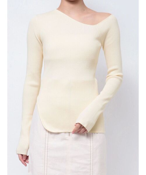 LAGUNAMOON（ラグナムーン）の「アシンメトリーイレヘムニットプルオーバー（ニット/セーター・レディース・ブラック/ベージュ/アイボリー・FREE）」の21枚目の写真