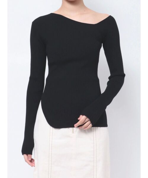 LAGUNAMOON（ラグナムーン）の「アシンメトリーイレヘムニットプルオーバー（ニット/セーター・レディース・ブラック/ベージュ/アイボリー・FREE）」の22枚目の写真