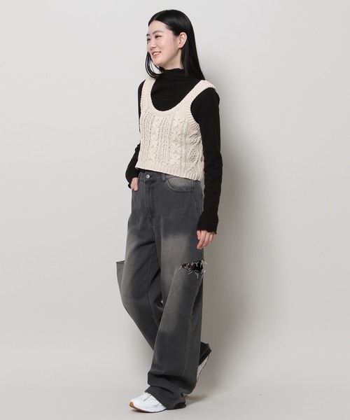 3.3 Field Trip （3.3フィールドトリップ）の「3.3 Field Trip／ニットベスト 2991077（ベスト・レディース・アイボリー/ブラック・FREE）」の4枚目の写真